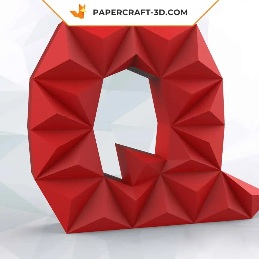 Papercraft de lettre Q en origami