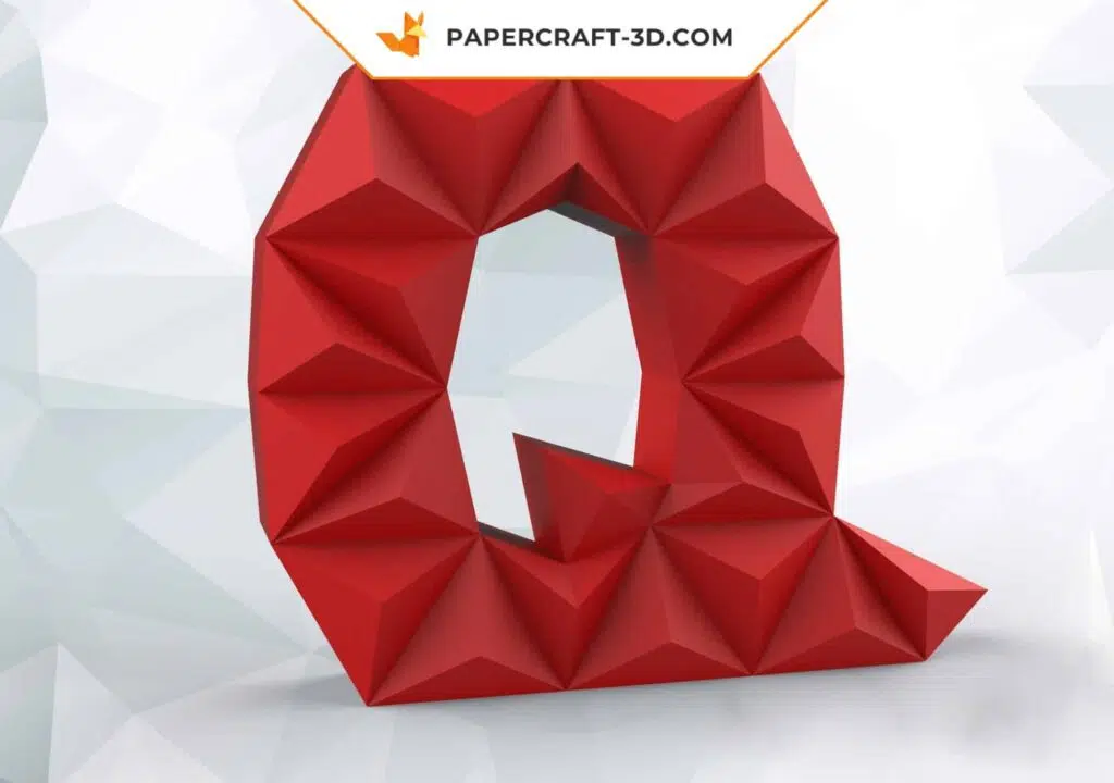 Origami papercraft letter Q