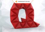 Papercraft letter Q in 3D origami