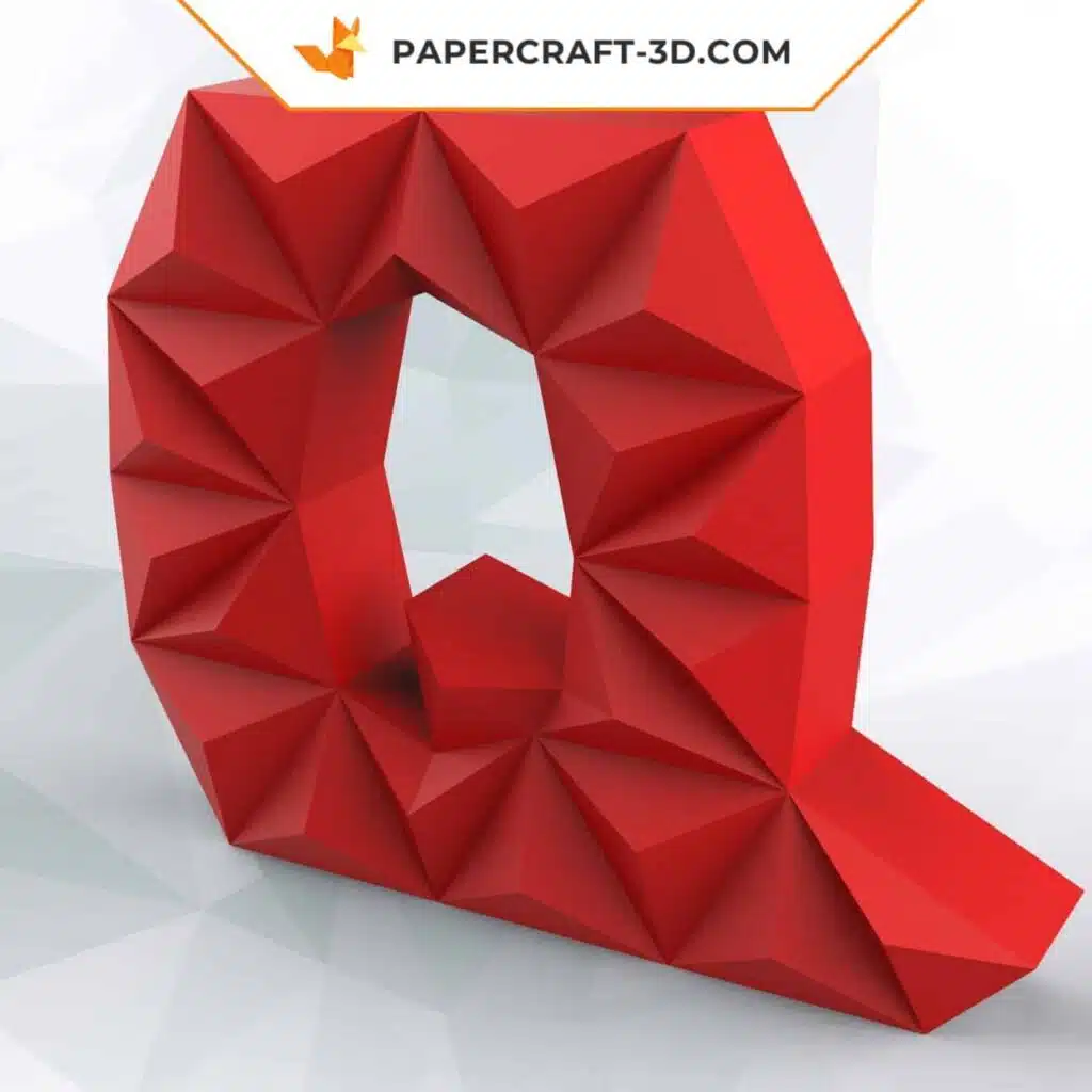 Papercraft Buchstabe Q als Origami