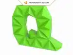 Papercraft Buchstabe Q als Origami, 3D-Modell