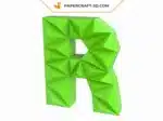 Papercraft lettre R origami papier 3D DIY pepakura faible polygone, weergave 3