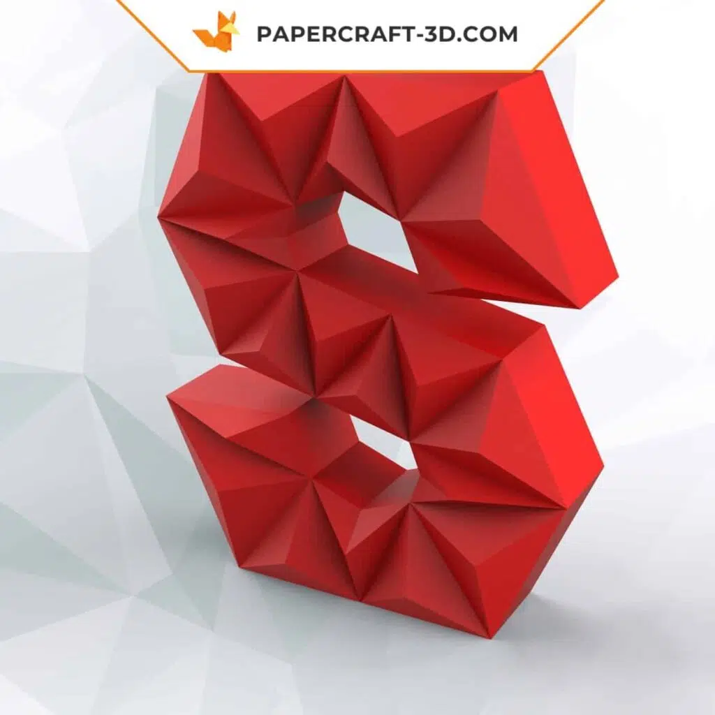 Papercraft letter S in origami