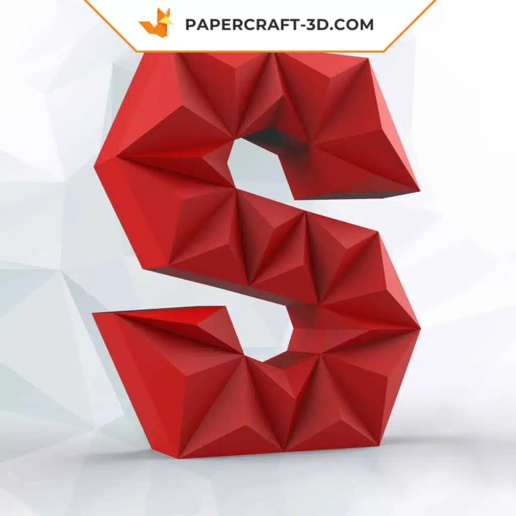 Papercraft letter S in origami