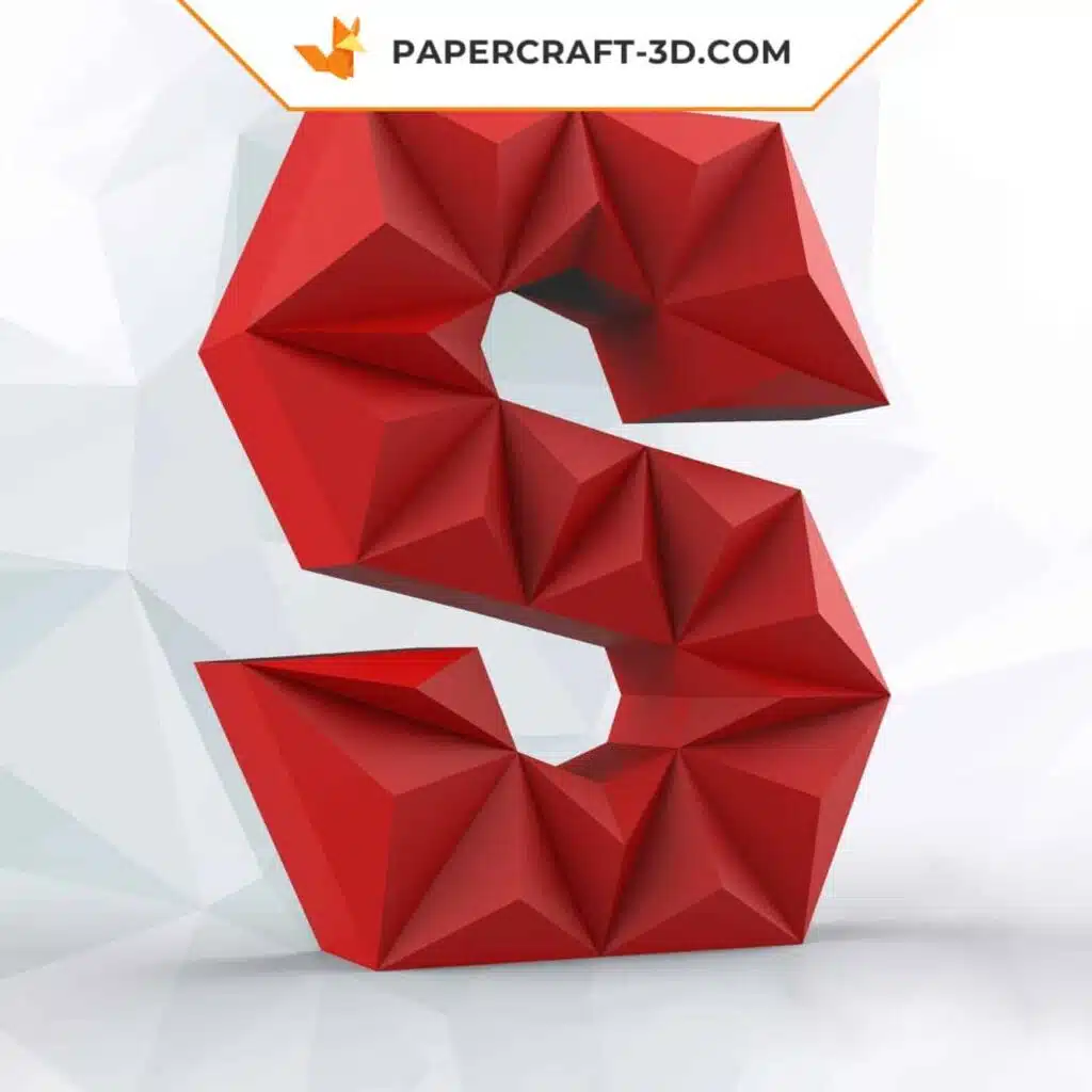 Papercraft Buchstabe S in Origami