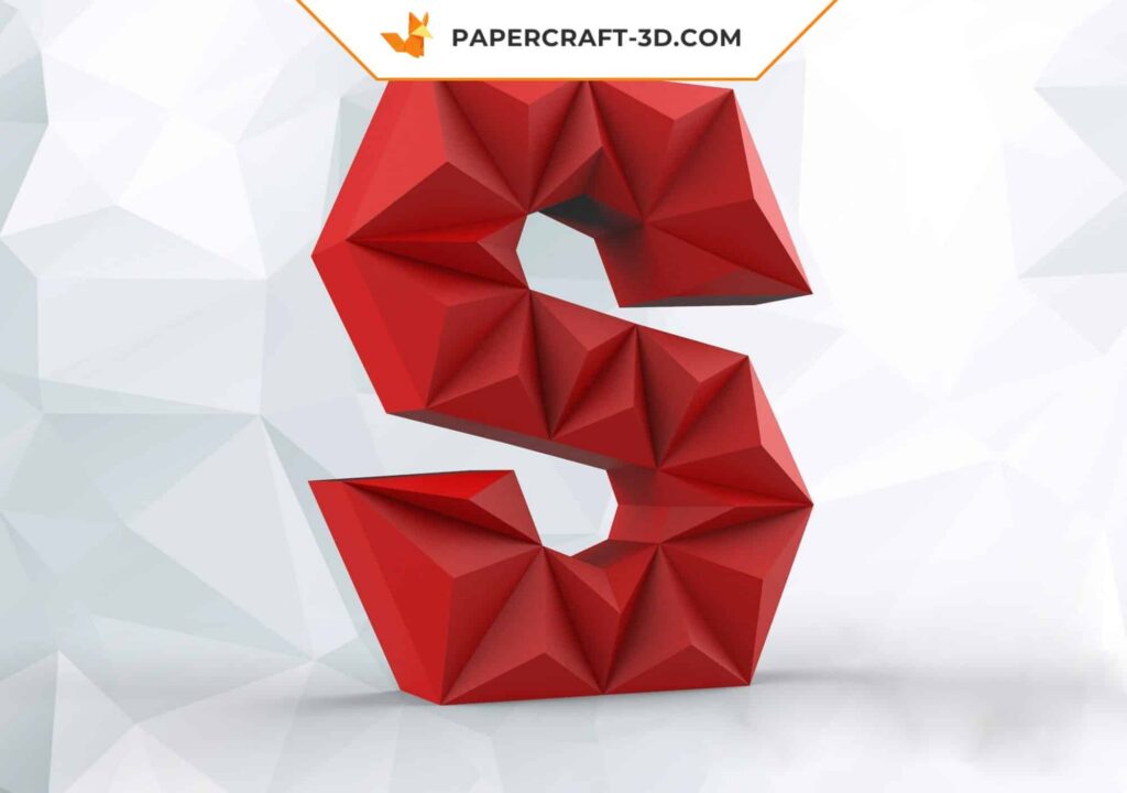Papercraft origami letter S