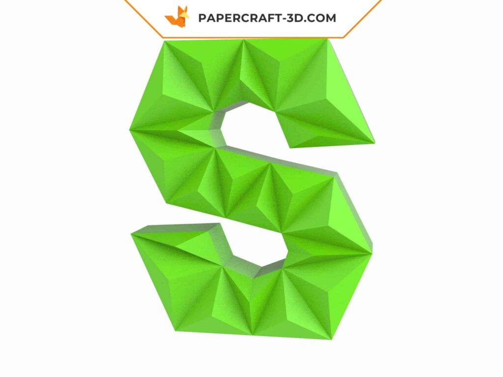 Papercraft origami letter S