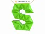 Papercraft lettre S origami papier 3D DIY pepakura low poly, weergave 3