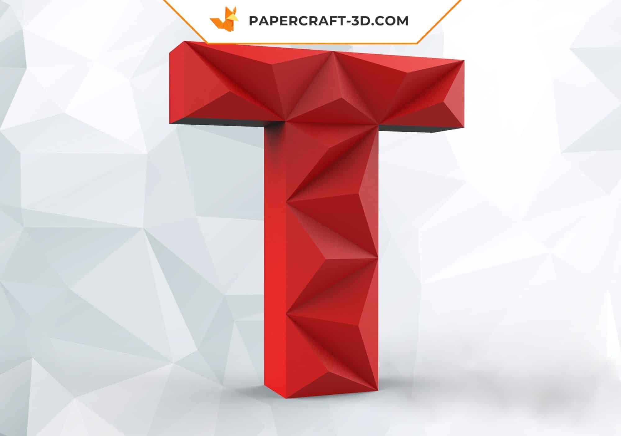 Papercraft lettre T en origami 3D Papercraft lettre T en origami 3D