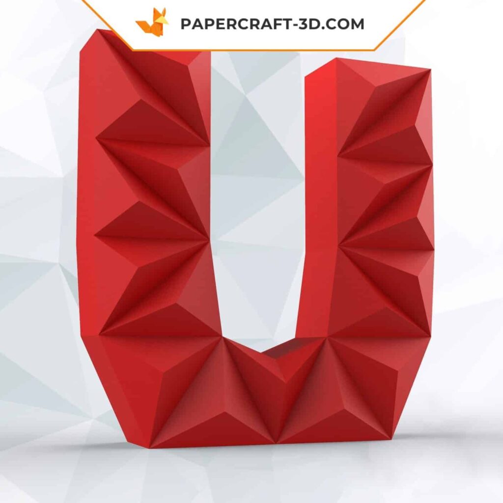Papercraft lettre U en origami 3D Papercraft lettre U en origami 3D