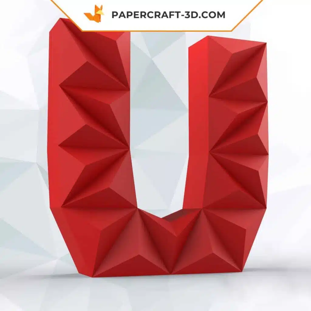 Papercraft Buchstabe U als 3D-Origami