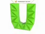 Papercraft Buchstabe U als 3D-Origami, 3D-Modell