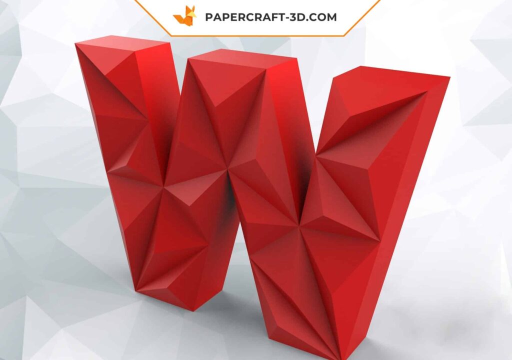 Papercraft da letra W em origami