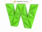 Papercraft lettre W origami papier 3D DIY pepakura basse poly, weergave 3