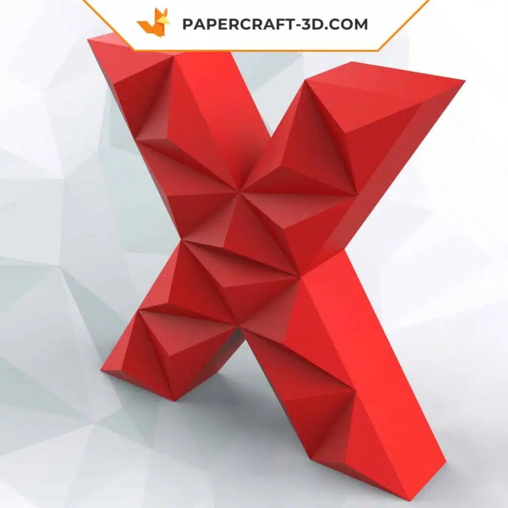 Origami Papercraft Letter X