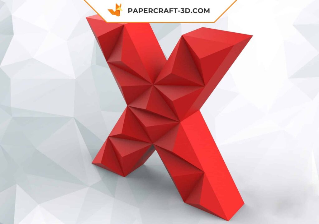 Papercraft da letra X em origami