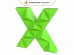 Papercraft lettre X origami papier 3D DIY basse poly, weergave 3