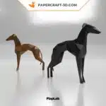 Papercraft Italienisches Windspiel stehend als 3D-Origami, Ansicht 2