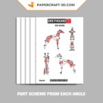 Papercraft Italian greyhound in 3D origami