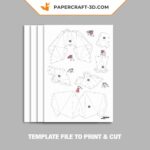 Papercraft Italian greyhound in 3D origami