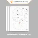 Papercraft Italienisches Windspiel stehend als 3D-Origami, montiert