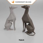 Papercraft italienischer Windhund in Origami