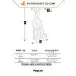 Papercraft sitzender Italienischer Windhund in Origami, 3D-Modell