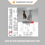 Papercraft italienischer Windhund in Origami