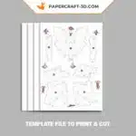 Papercraft sitzender Italienischer Windhund in Origami, montiert