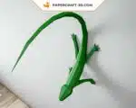 Papercraft lézard en origami papier 3D, weergave 4