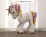 Papercraft de bebé unicornio en origami 3D