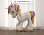 Papercraft de bébé licorne en origami 3D