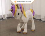 Papercraft de bebé unicornio en origami 3D