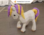 Papercraft de bebé unicornio en origami 3D