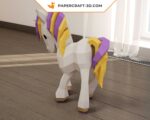 Papercraft de bebé unicornio en origami 3D