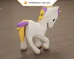 Papercraft de bébé licorne en origami 3D