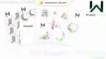 Papercraft de licorne sur lune en origami 3D