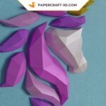 Papercraft unicorn in 3D origami