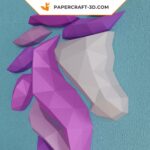 Papercraft unicorn in 3D origami