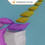 Papercraft unicorn in 3D origami