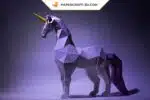 Papercraft licorne en origami 3D
