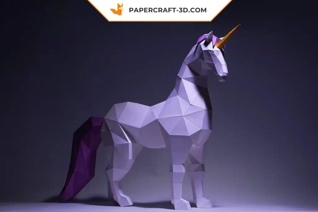 Papercraft unicorno in origami 3D