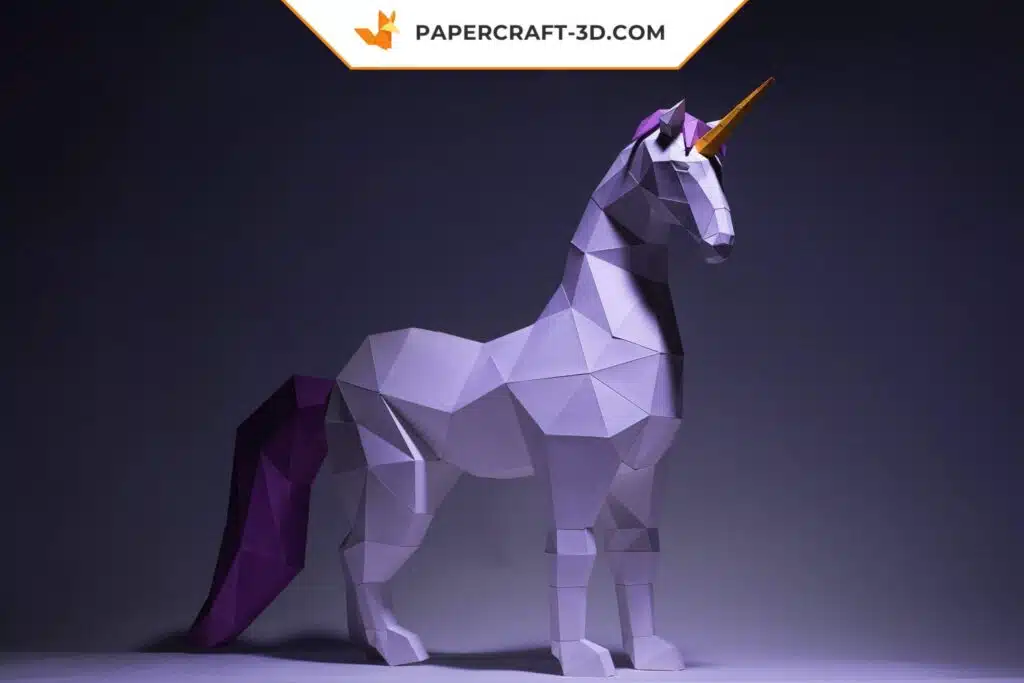 Papercraft licorne en origami 3D