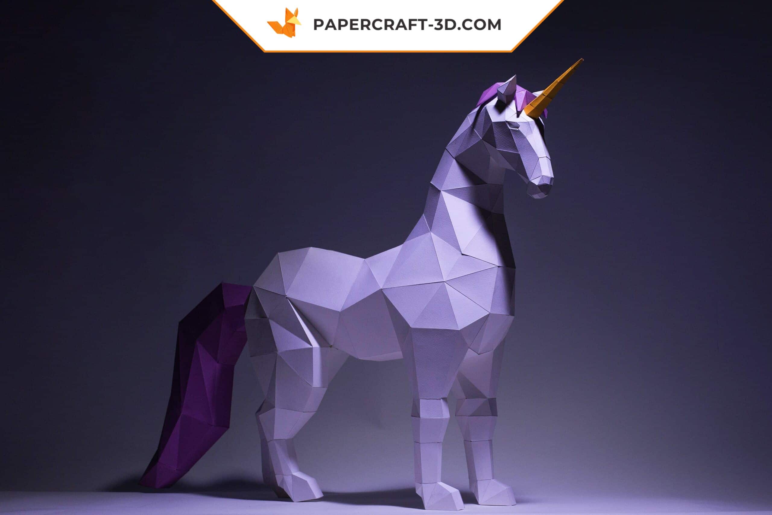 Papercraft unicorn in 3D origami Papercraft unicorn in 3D origami