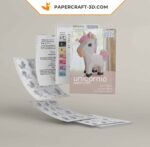 Papercraft unicorn in 3D origami