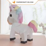 Papercraft unicorn in 3D origami