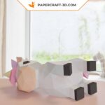 Papercraft unicorn in 3D origami