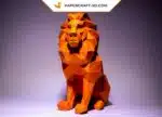 Papercraft lion origami papier 3D en téléchargement PDF DIY