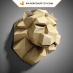 Papercraft de lion en origami 3D