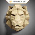 Papercraft de lion en origami 3D